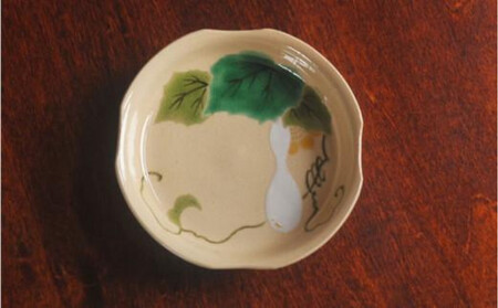 色絵瓢箪紋四方小皿5枚【水間焼伏原窯】