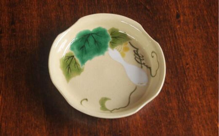 色絵瓢箪紋四方小皿5枚【水間焼伏原窯】