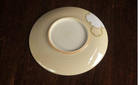 色絵雪輪紋４寸皿 2枚【水間焼伏原窯】