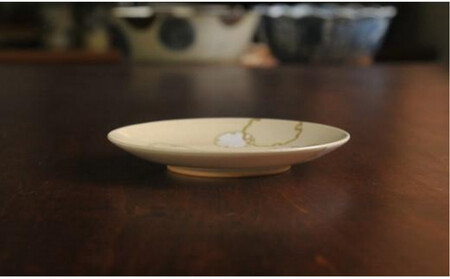 色絵雪輪紋４寸皿 2枚【水間焼伏原窯】