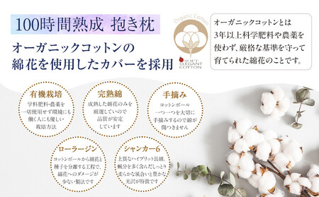 「100時間熟成 抱き枕」和晒しオーガニックコットンU型 (ブラウン)