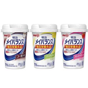 【定期便12回】明治 メイバランス Miniカップ 3種類36本(コーヒー・バナナ・ストロベリー)