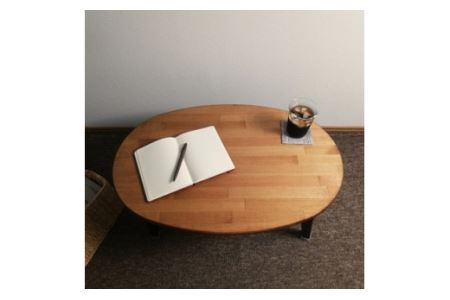 天然木 たまご 折りたたみ ローテーブル Sサイズ｜新星金属製作所 大阪府 守口市 集成材 ナチュラル テーブル 折りたたみ ローテーブル リビング 子供 子供部屋 おしゃれ 家族 [2485]