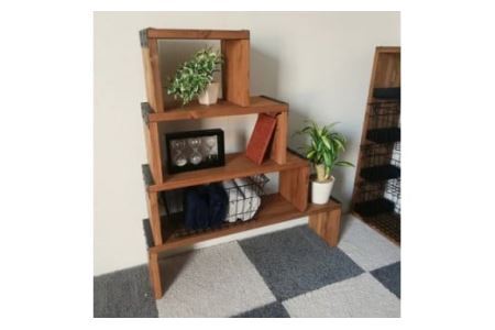 無垢材 スタッキングシェルフ セットC 4点セット｜新星金属製作所 大阪府 守口市 天然木リビング 玄関 靴箱 シェルフ 本棚 テーブル 子供部屋 トイレア インテリア 収納 [0919]
