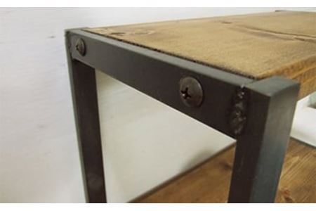 無垢材 アイアンシェルフ 2段 Mサイズ｜新星金属製作所 大阪府 守口市 リビング 玄関 靴箱 シェルフ 本棚 子供部屋 トイレ インテリア 収納 [0959]