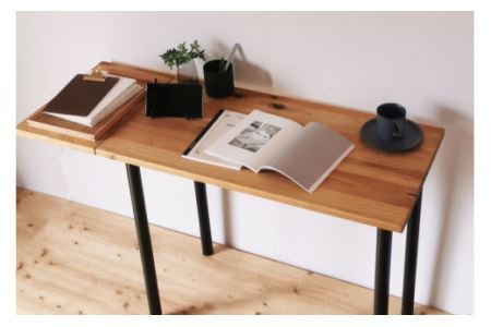 無垢材 バタフライデスク ナチュラル(90or120×45cm)｜新星金属製作所 大阪府 守口市 [0889]