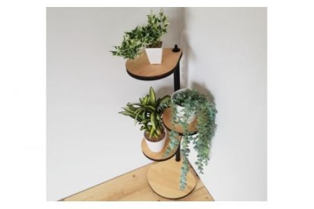 [角にも置ける] しずくのスタンドシェルフ 3段タイプ ナチュラル（天然木／完成品）｜新星金属製作所 大阪府 守口市 [0980]