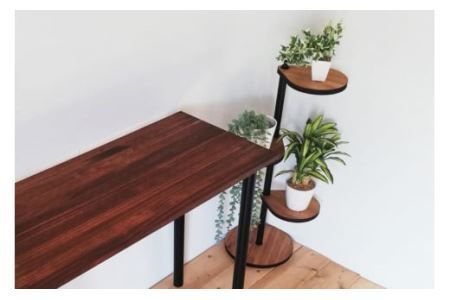 しずくのスタンドシェルフ 3段タイプ ブラウン（天然木／完成品）｜新星金属製作所 大阪府 守口市 [0964]