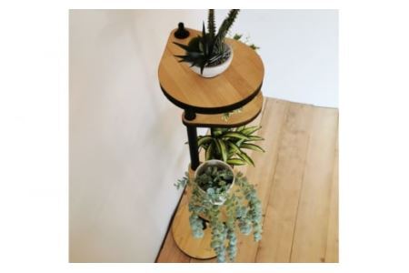 しずくのスタンドシェルフ 4段タイプ ナチュラル（天然木／完成品）｜新星金属製作所 大阪府 守口市 [0966]