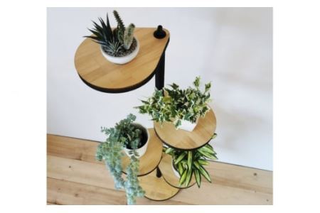 しずくのスタンドシェルフ 4段タイプ ナチュラル（天然木／完成品）｜新星金属製作所 大阪府 守口市 [0966]