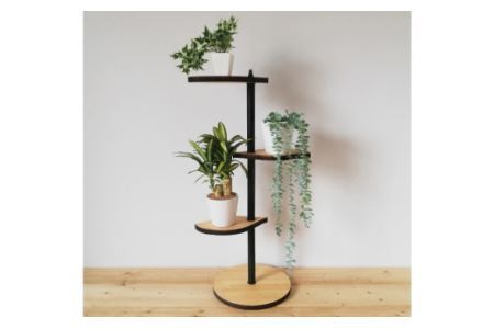 葉っぱのスタンドシェルフ 3段タイプ ナチュラル（天然木／完成品）｜新星金属製作所 大阪府 守口市 [0978]