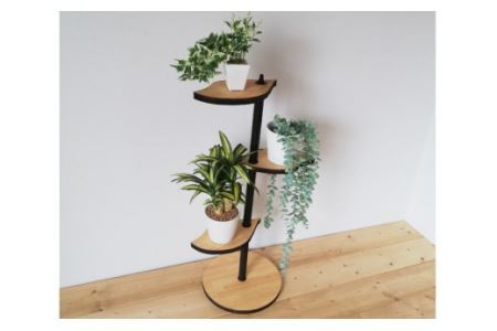 葉っぱのスタンドシェルフ 3段タイプ ナチュラル（天然木／完成品）｜新星金属製作所 大阪府 守口市 [0978]