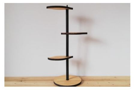 葉っぱのスタンドシェルフ 3段タイプ ナチュラル（天然木／完成品）｜新星金属製作所 大阪府 守口市 [0978]