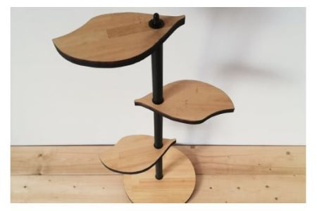 葉っぱのスタンドシェルフ 3段タイプ ナチュラル（天然木／完成品）｜新星金属製作所 大阪府 守口市 [0978]