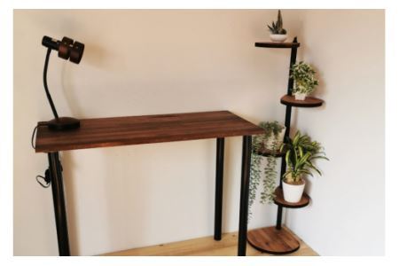 [角にも置ける] しずくのスタンドシェルフ 4段タイプ ブラウン （天然木／完成品）｜新星金属製作所 大阪府 守口市 [0948]