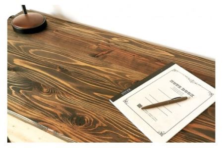 無垢材 デスク 約W90cm×D45cm ダークブラウン｜新星金属製作所 大阪府 守口市 テーブル 机 在宅 リモート リビング 家具 書斎 組立 簡単 工具 不要 パソコン [0982]