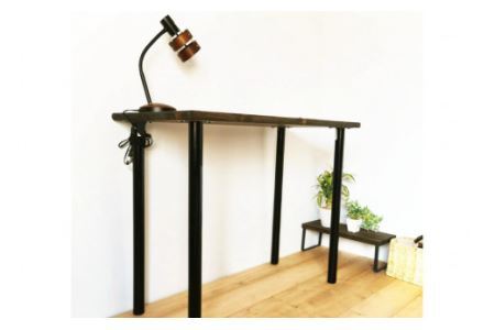 無垢材 デスク 約W90cm×D45cm ダークブラウン｜新星金属製作所 大阪府 守口市 テーブル 机 在宅 リモート リビング 家具 書斎 組立 簡単 工具 不要 パソコン [0982]