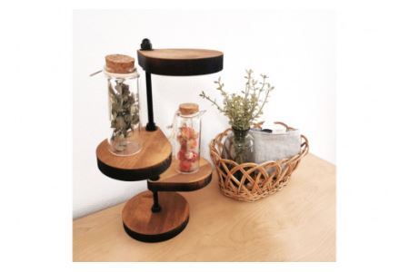 棚 小さなしずくの スタンド シェルフ (丸) 底板直径12cm×H30cm｜新星金属製作所 大阪府 守口市 インテリア 家具 花台 飾り棚 [0865]