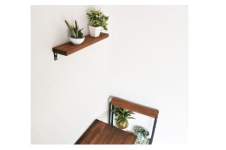 棚 MUKUとアイアンの ウォールシェルフ ブラウン 3個セット｜新星金属製作所 大阪府 守口市 インテリア 壁かけ棚 壁掛けラック DIY 飾り棚 [0888]