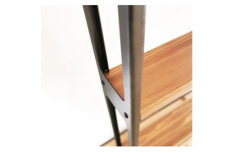 棚 MUKUとアイアンの 隙間 シェルフ ブラウン W47cm×H80cm×D10cm｜新星金属製作所 大阪府 守口市 家具 本棚 収納 コンパクト 無垢材 完成品 [0864]