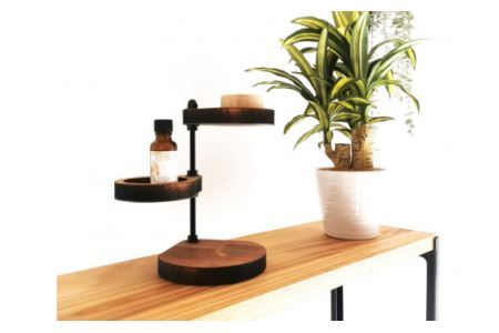 [落下防止タイプ] 角に置ける小さなしずくのスタンドシェルフ ブラウン 2段 角置き 1個｜新星金属製作所 大阪府 守口市 インテリア 家具 花台 飾り棚 [0897]