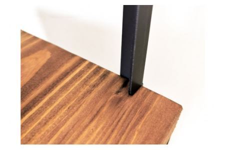 棚 角にも置けるスタンド 2段 ブラウン 1台｜新星金属製作所 大阪府 守口市 シェルフ 無垢材 アイアン 完成品 インテリア 家具 飾り棚 [0926]