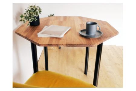 天然木 ハチカク型 ダイニング テーブル オイル+ウレタン 仕上げ 90cm 工具不要｜新星金属製作所 大阪府 守口市 インテリア 机 リビング 脚 パーツ 72cm 木 八角形 [0947]