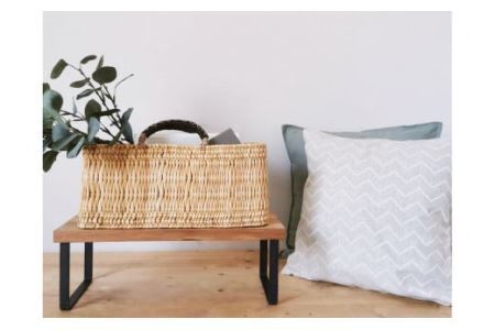 棚 無垢材とアイアンのシェルフ ライトブラウン M47cm 約横47cm×高16cm×奥行19cm 完成品｜新星金属製作所 大阪府 守口市 家具 インテリア シェルフ 植物置き 靴棚 飾り棚 収納 日本製 [0894]