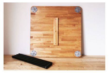 テーブル 天然木 スクエア型 ダイニングテーブル 1台 約W90×D90×H72cm 工具不要｜新星金属製作所 大阪府 守口市 家具 インテリア 作業 机 オイル ウレタン 仕上げ [0987]