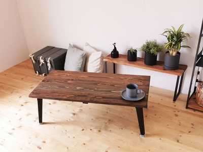 無垢材 折りたたみ ローテーブル 圧着タイプ ダークブラウン 1000×500｜新星金属製作所 大阪府 守口市 テーブル 折りたたみ ローテーブル リビング 子供 子供部屋 おしゃれ 家族 [0928]