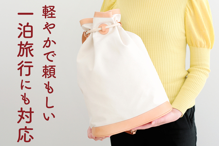 本革 ワンショルダーリュック 生成り×ナチュラル｜バッグ ショルダー 肩掛け リュックサック 革 レザー 帆布 キャンバス ファッション メンズ レディース 男女兼用 田村製作所 大阪府守口市 [2314]
