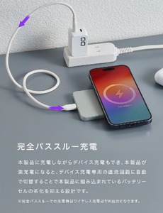 SMARTCOBY SLIM 5K(ブラック)| モバイルバッテリー 5000mAh ワイヤレス充電 Qi2対応 MagSafe対応スマホ対応 [薄さ8.7mm] 軽量 小型 薄型 USB-C 15W [2524]