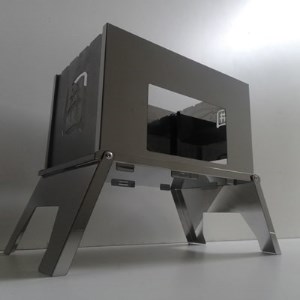 焚き火台 囲 艶消し 2トーン ネーム Mサイズ ビニールケース付 A4｜かこみ キャンプ ソロ ツーリング 山登り BBQ バーベキュー コンロ 焚火台 焚き火 折り畳み コンパクト 軽量 新星金属製作所 大阪府 守口市 [0227]