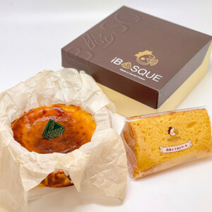 茨木市発!なめらかバスクチーズケーキ(4号サイズ)とふわふわシフォンケーキ(1切れ)のセット　_菓子・スイーツ ケーキ  _【配送不可地域：離島】【1452318】
