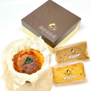 茨木市発!なめらかバスクチーズケーキ(4号サイズ)とシフォンケーキ(プレーン味・紅茶味)のセット_菓子・スイーツ ケーキ  _【配送不可地域：離島】【1452320】