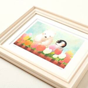 イラスト作家「菜生」アートフレーム〈さいたね さいたね〉ペンギン＆しろくま_雑貨・日用品  家具・インテリア _【1508177】