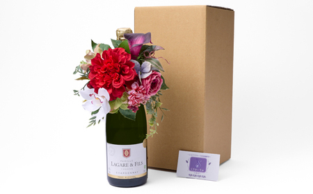 アートボトルフラワー(商標登録認定商品)ワインテイスト100%ぶどう由来飲料セット_花・観葉植物  花 _【1543859】