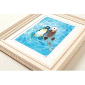 イラスト作家「菜生」アートフレーム〈みなものおしゃべり〉ペンギン_雑貨・日用品  家具・インテリア _【1569228】