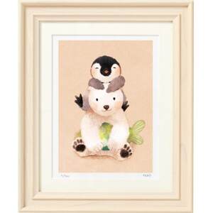 イラスト作家「菜生」アートフレーム〈いつもいっしょ〉ぺん＆くま_雑貨・日用品  家具・インテリア _【1569232】