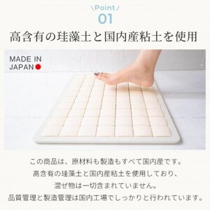 吸水&速乾!洗える珪藻土バスマット【1674558】