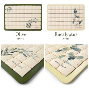 珪藻土タイルバスマット Mサイズオリーブ_雑貨・日用品  日用品 _【1277170】