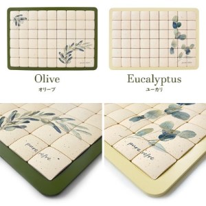 珪藻土タイルバスマット Mサイズユーカリ_雑貨・日用品  日用品 _【1277171】