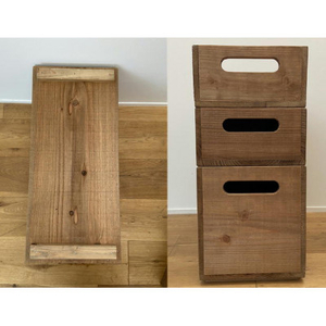 天然無垢材を使用したシンプルな杉ラフ材 木箱(3個セット)【1431935