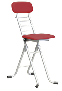 D200(シルバー/レッド)　ルネセイコウ　CSP-320カラーリリィチェア（シルバー/レッド）【椅子 座面 ６段階 調整 折りたたみ チェア ワークチェア ６色 レッド ブラック ホワイト 大阪 八尾市】