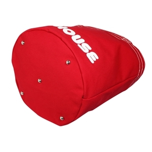 F160 ミキハウス バケツ型ロゴトートバッグ（赤）【mikihouse かばん バッグ リンクコーデ ロゴ レディース メンズ キャンパス 巾着 大人 厚手 大阪府 八尾】