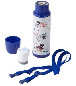 B177 ミキハウス ダブルB ステンレスボトル(ブルー)【mikihouse 水筒 魔法瓶 キッズ 子供 弁当 保育園 幼稚園 通園 通学 ランチ 大阪府 八尾】