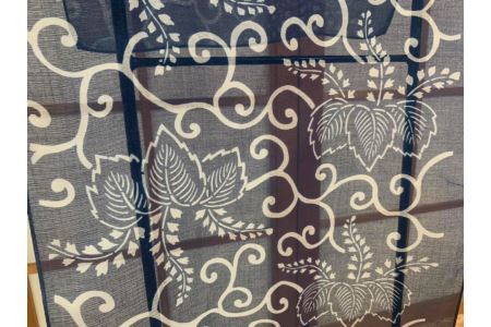 H133(絵柄3)　河内木綿文様、肌に優しい藍手染めストール【絵柄3】