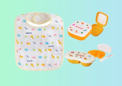 A275 ミキハウス 離乳食お出かけセット【ベビー ベビー用品 出産 赤ちゃん 乳児 弁当箱 スタイ 食器セット mikihouse 大阪府 八尾】