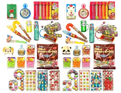 F145 おうちで駄菓子屋さん4個と80gオールシーズンチョコ12袋の