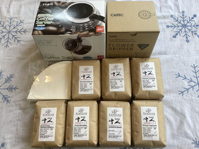 E149　直前焙煎！スペシャルティコーヒー飲み比べセット（コーヒー入門セット付き）【珈琲 自家焙煎 豆 詰め合わせ セット スペシャルティ7種類 1400g 1.4kg 大阪 八尾市】